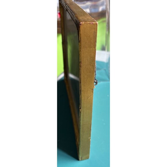 1940's Vintage Family Photograph In Ornate Hand-Painted Gold Wooden Frame - Picture 7 of 16